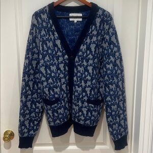 CORRIDOR Blue Tessellation Cardigan